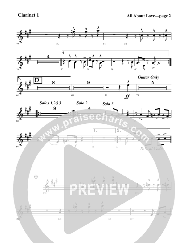 All About Love Clarinet (Rick Muchow)