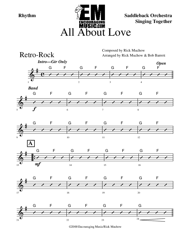 All About Love Rhythm Chart (Rick Muchow)