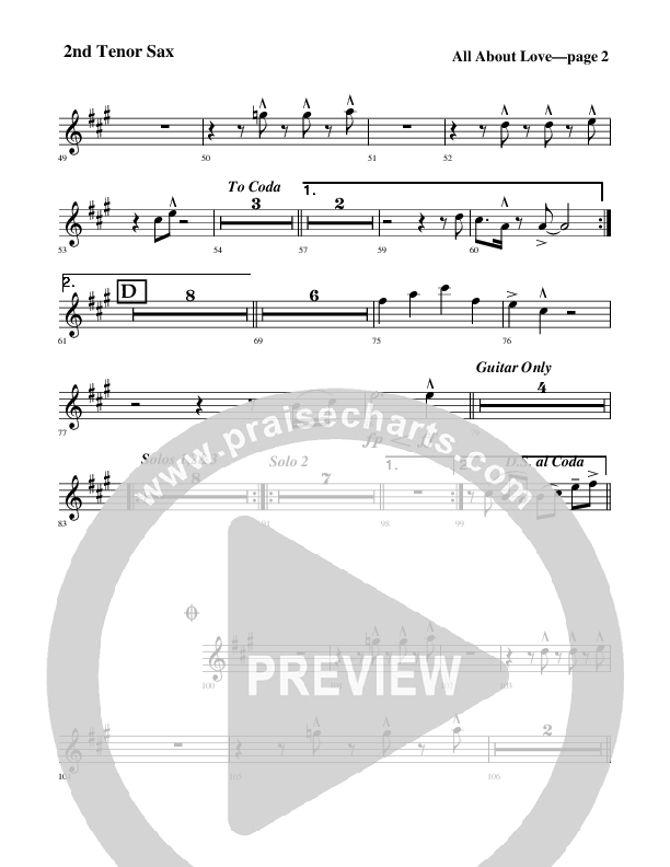 All About Love Tenor Sax 2 (Rick Muchow)