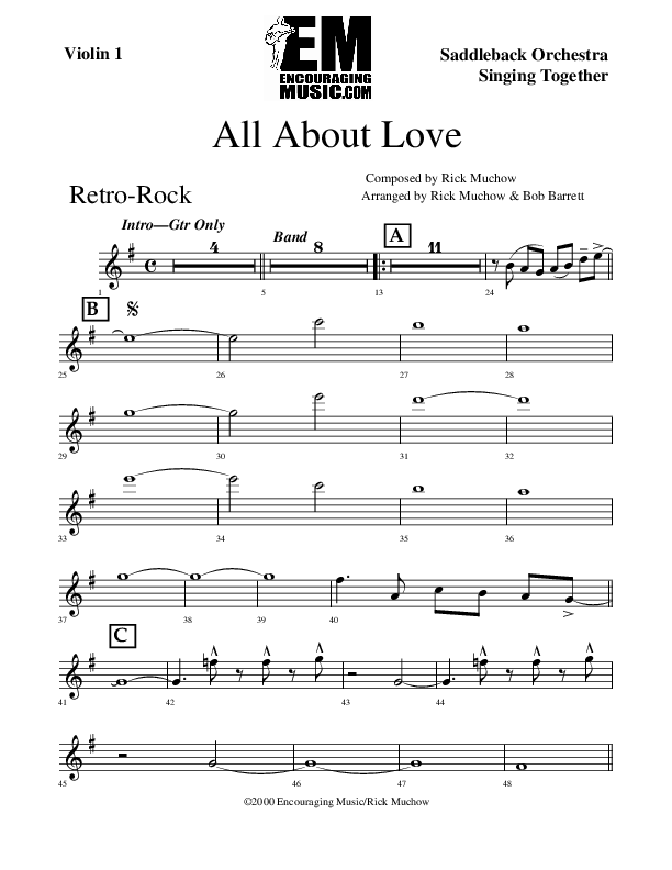 All About Love Violin 1 (Rick Muchow)