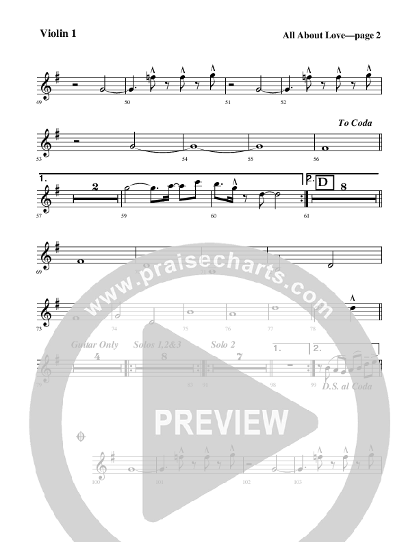 All About Love Violin 1 (Rick Muchow)