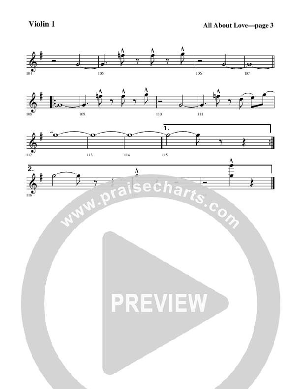 All About Love Violin 1 (Rick Muchow)