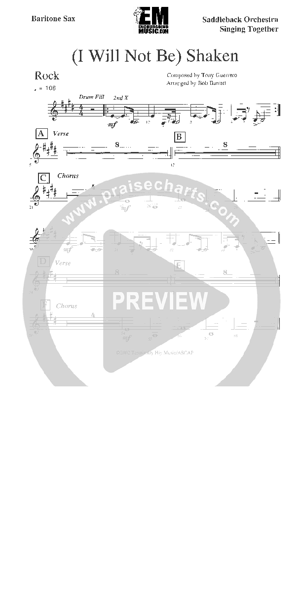 I Will Not Be Shaken Bari Sax (Jadon Lavik)