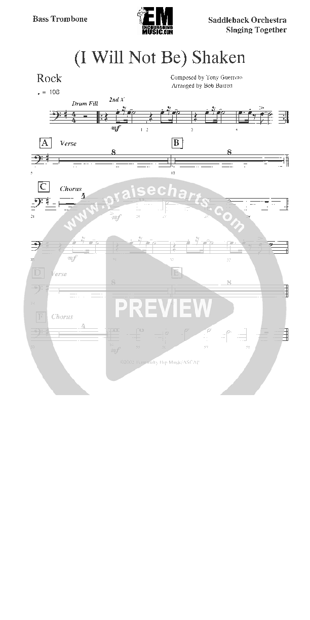 I Will Not Be Shaken Bass Trombone (Jadon Lavik)