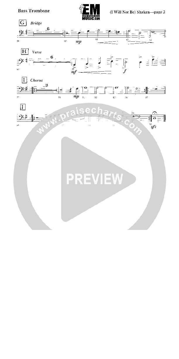 I Will Not Be Shaken Bass Trombone (Jadon Lavik)