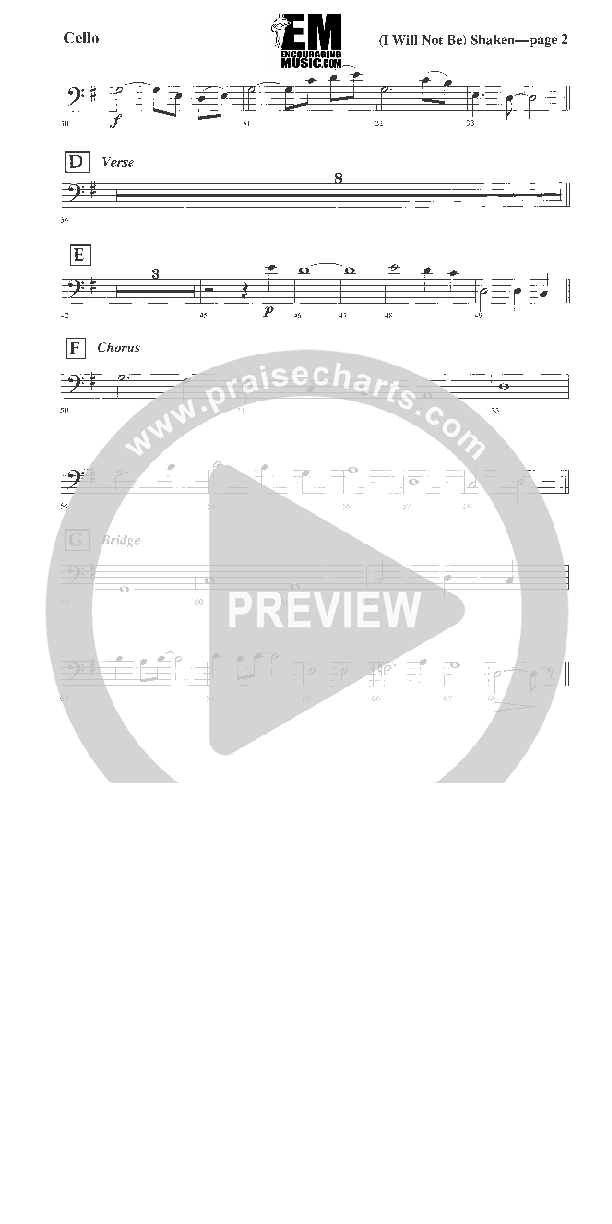 I Will Not Be Shaken Cello (Jadon Lavik)