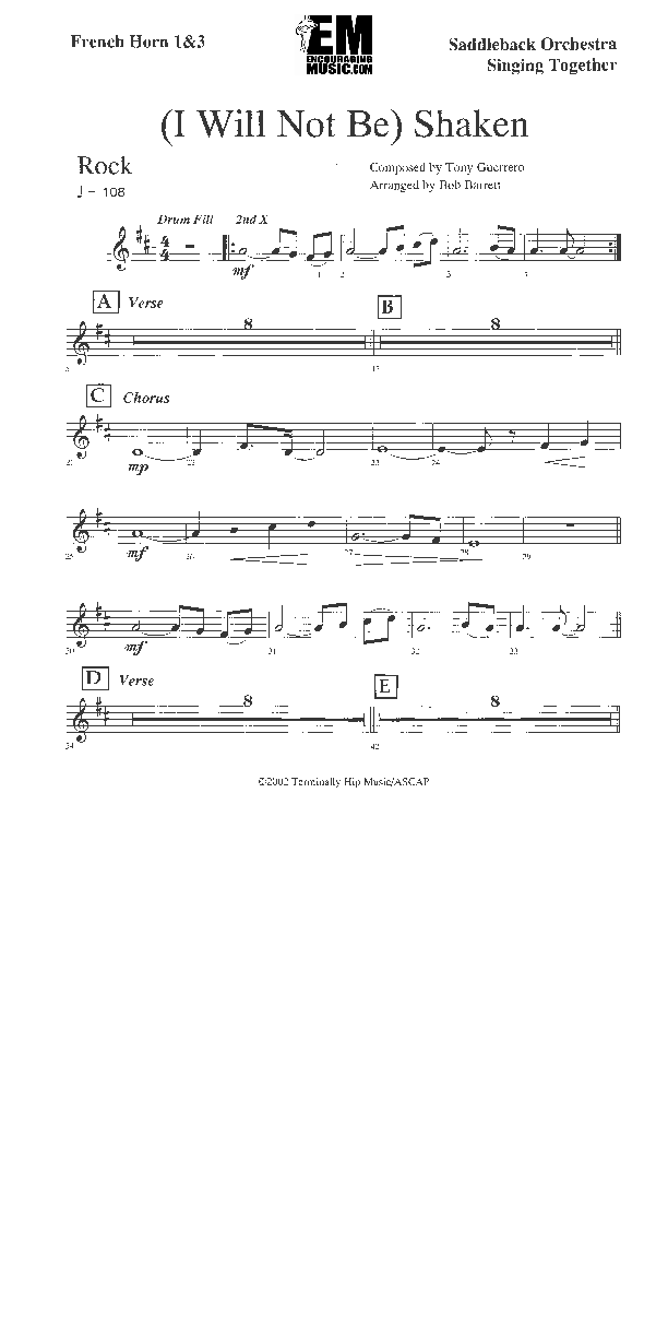 I Will Not Be Shaken French Horn (Jadon Lavik)