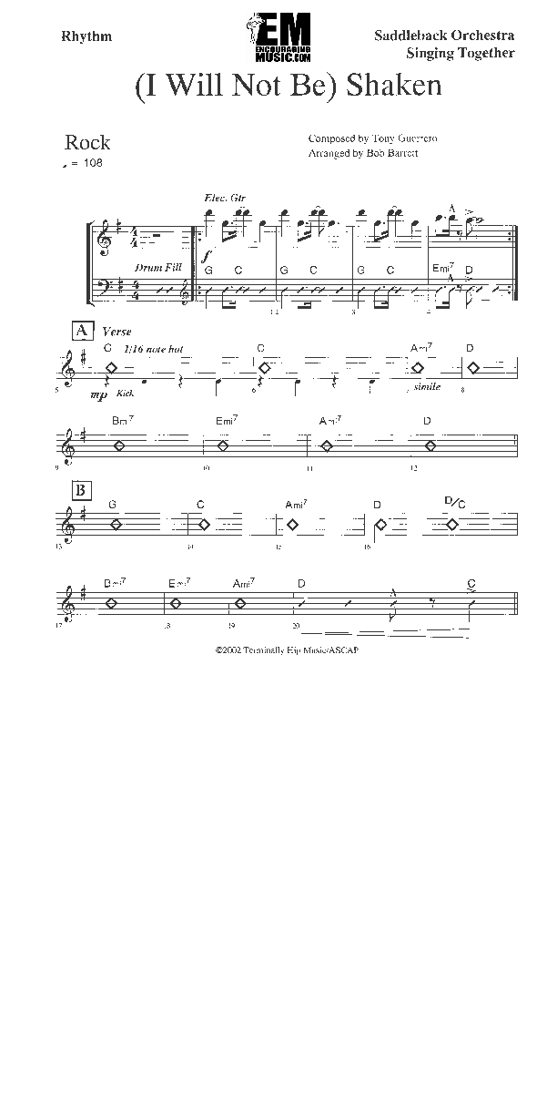 I Will Not Be Shaken Rhythm Chart (Jadon Lavik)