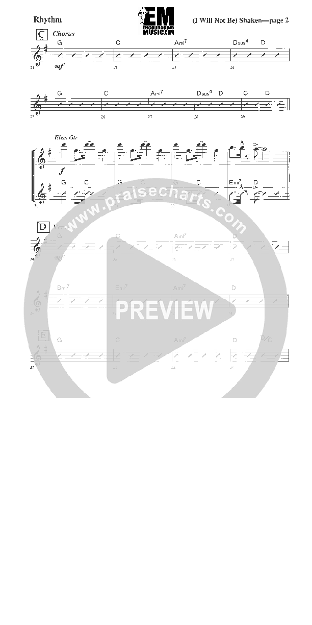 I Will Not Be Shaken Rhythm Chart (Jadon Lavik)