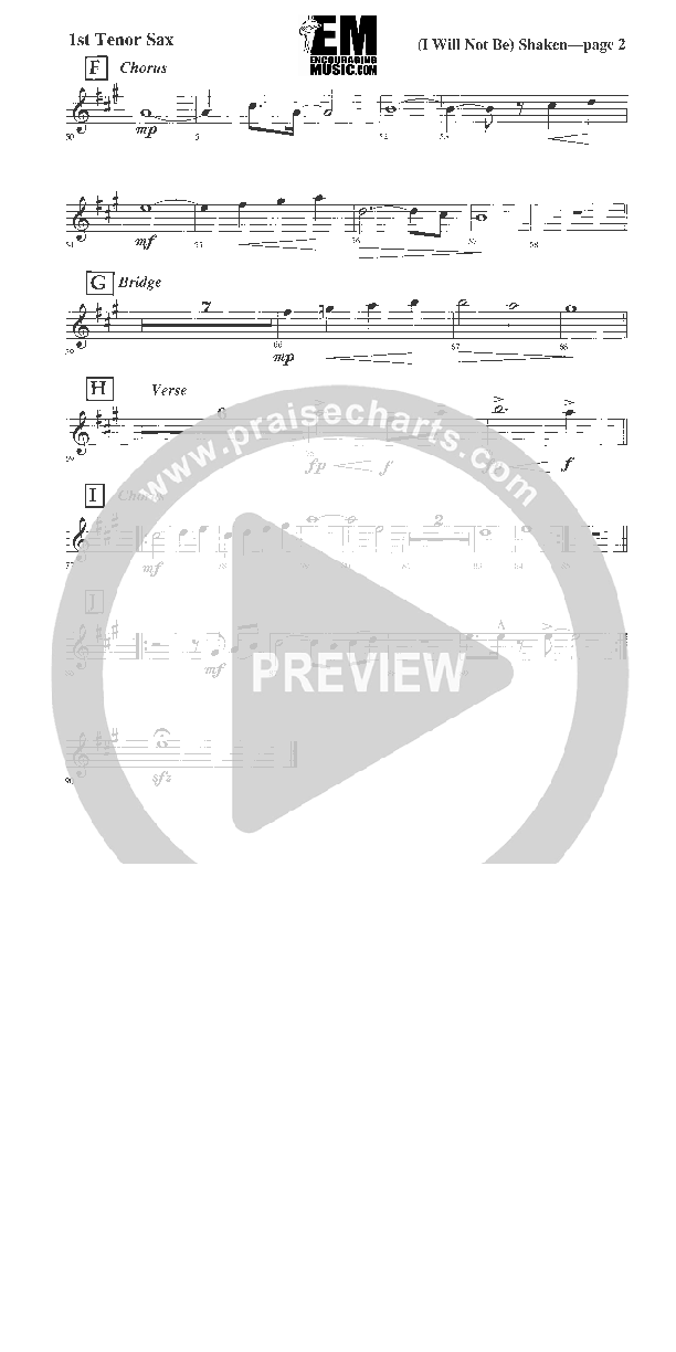 I Will Not Be Shaken Tenor Sax 1/2 (Jadon Lavik)