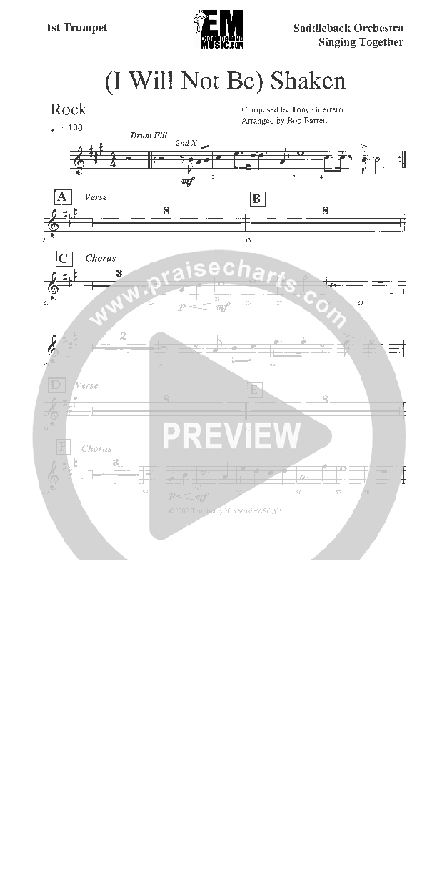 I Will Not Be Shaken Trumpet 1 (Jadon Lavik)