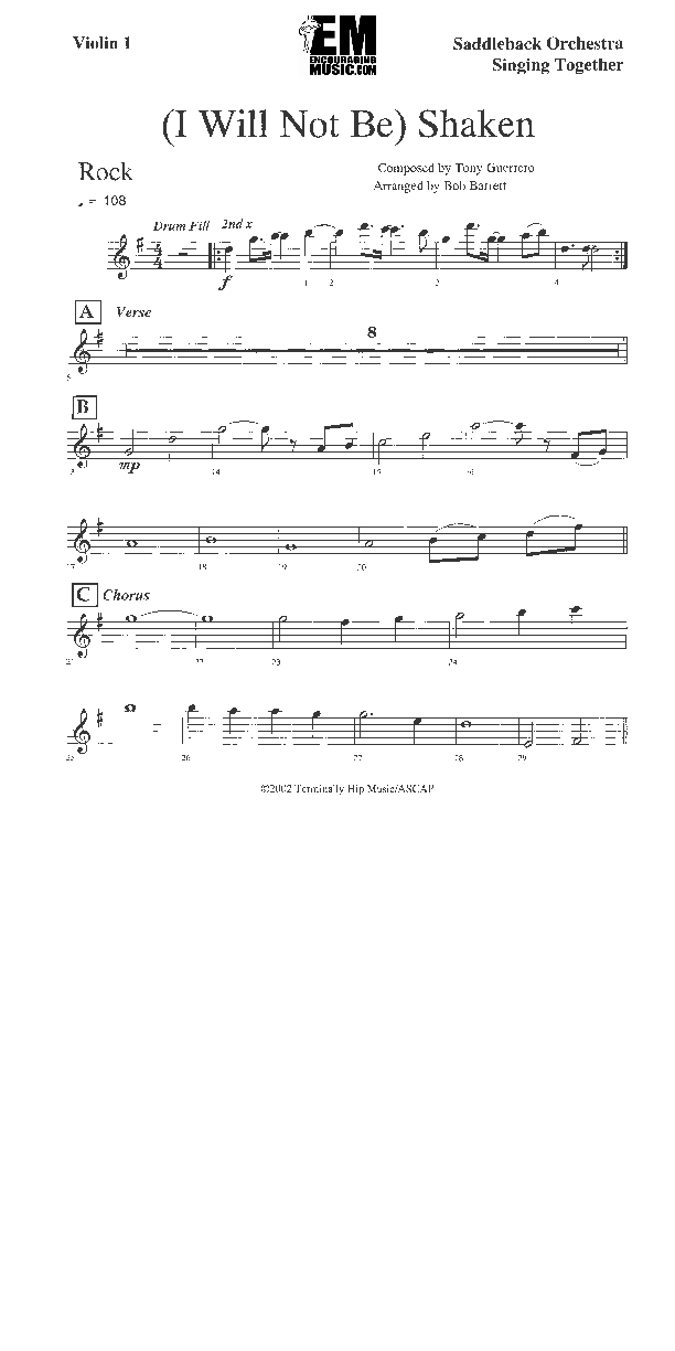 I Will Not Be Shaken Violin 1 (Jadon Lavik)