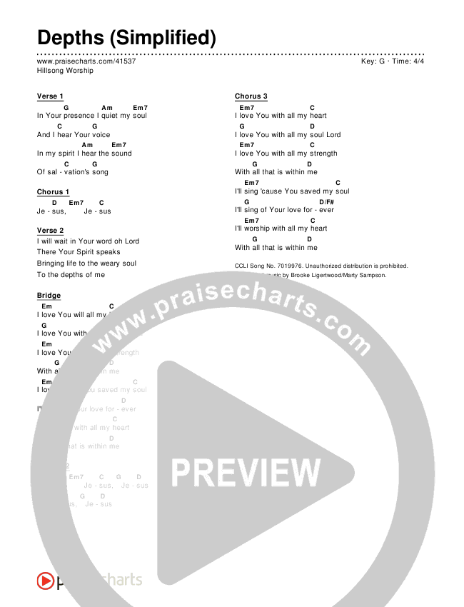 Depths (Simplified) Chord Chart ()