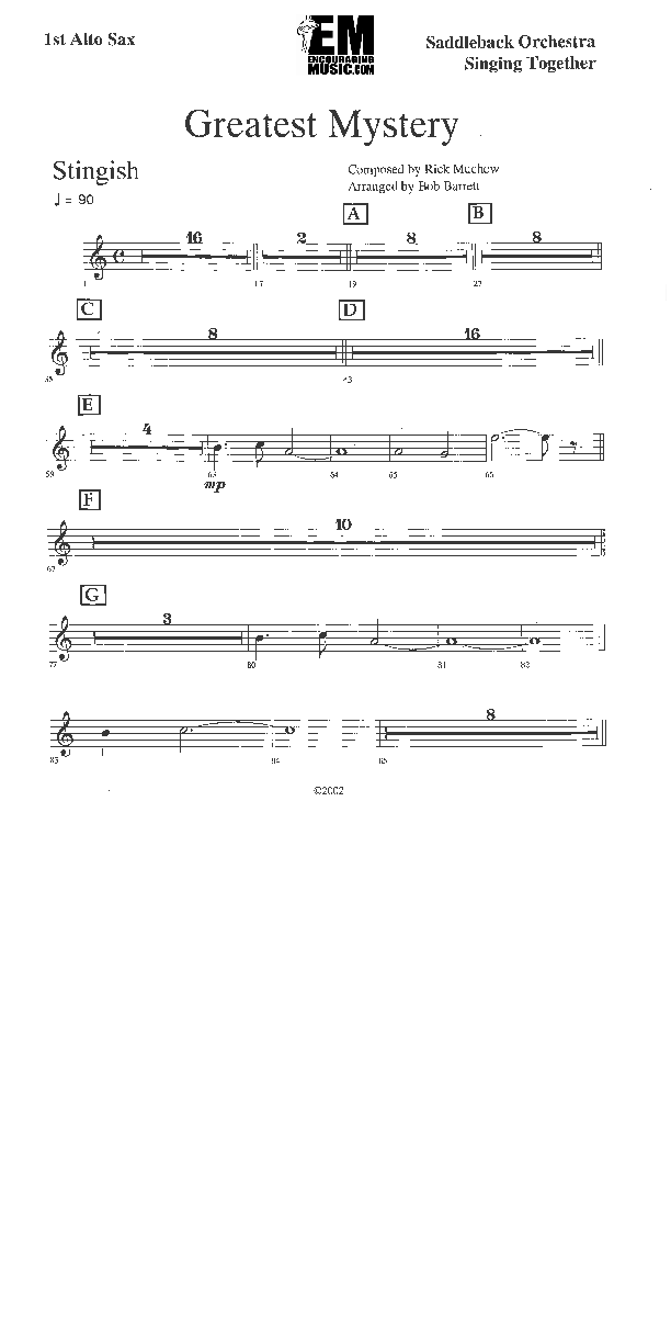 The Greatest Mystery Alto Sax 1/2 (Rick Muchow)