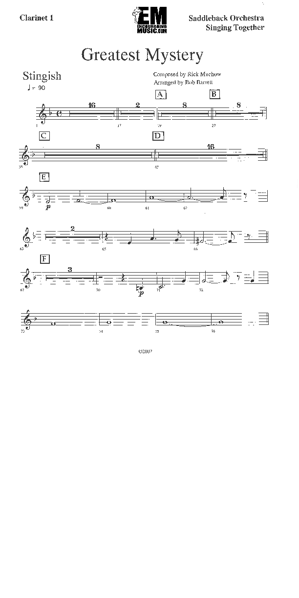 The Greatest Mystery Clarinet 1/2 (Rick Muchow)