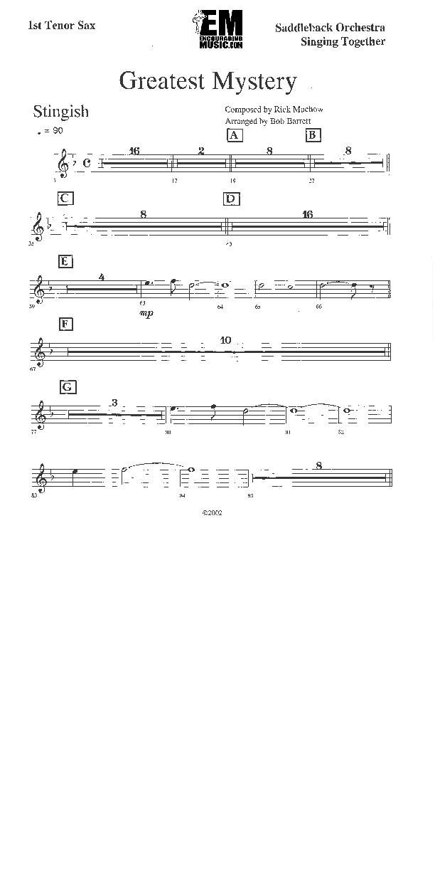 The Greatest Mystery Tenor Sax 1/2 (Rick Muchow)