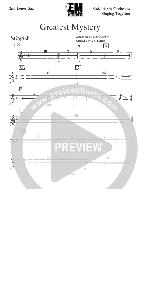 The Greatest Mystery Tenor Sax 1/2 (Rick Muchow)