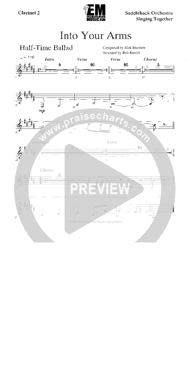 Into Your Arms Clarinet 1/2 (Rick Muchow)