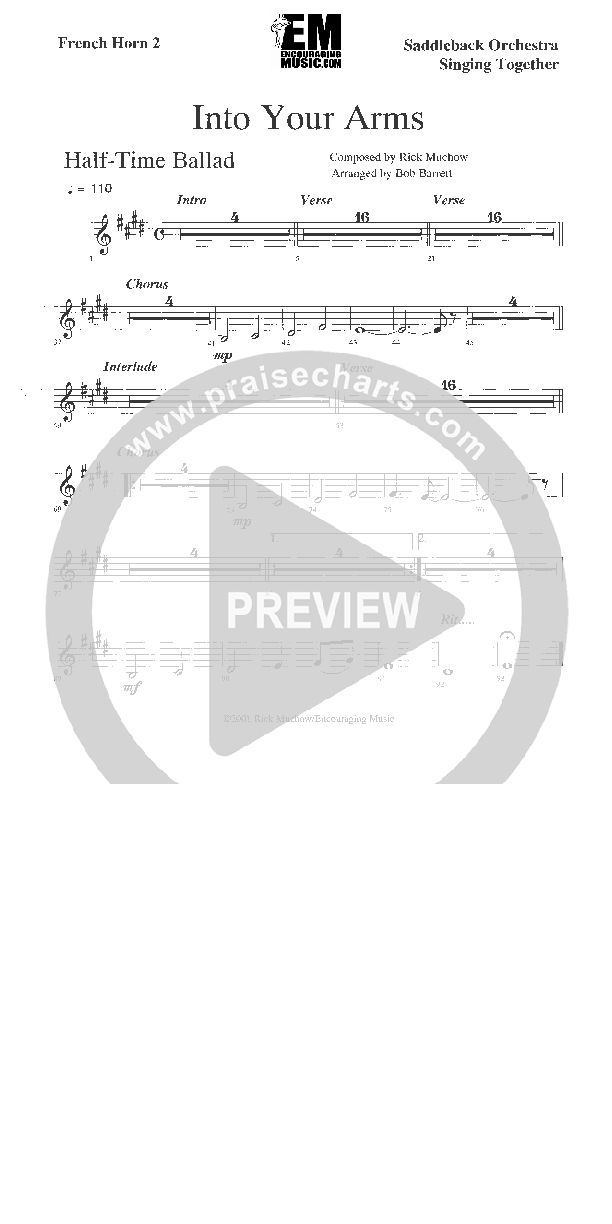 Into Your Arms French Horn 1/2 (Rick Muchow)