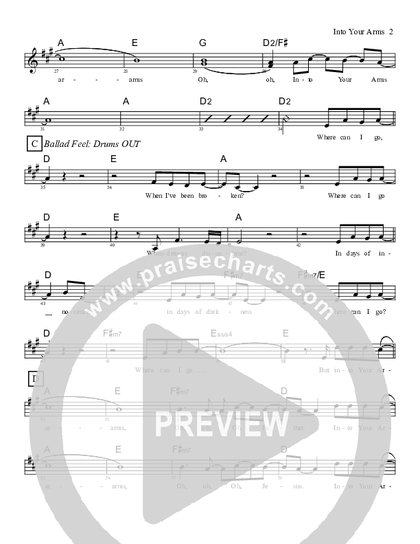 Into Your Arms Lead Sheet (Rick Muchow)