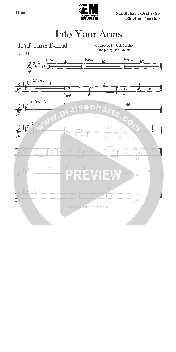 Into Your Arms Oboe (Rick Muchow)