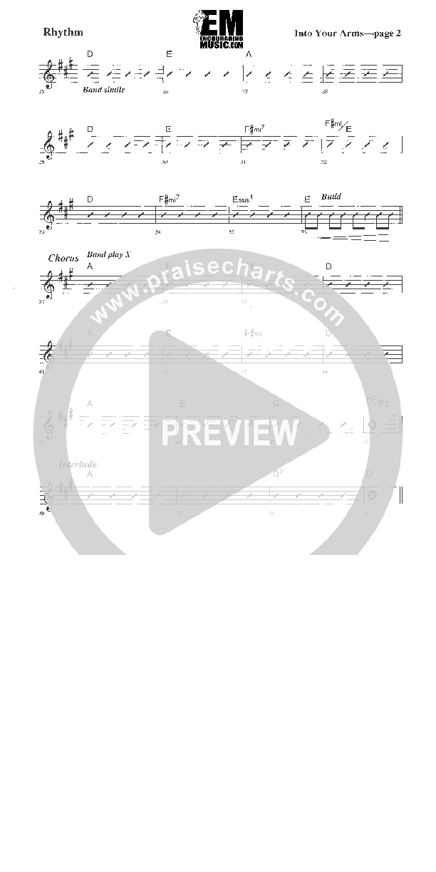 Into Your Arms Rhythm Chart (Rick Muchow)