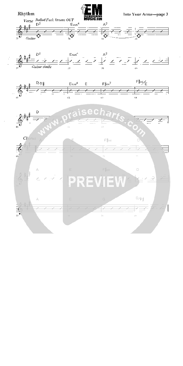 Into Your Arms Rhythm Chart (Rick Muchow)