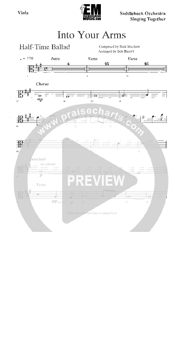 Into Your Arms Viola (Rick Muchow)