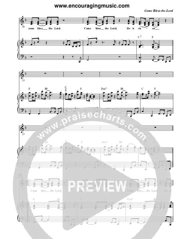 Come Bless The Lord Piano/Vocal (Rick Muchow)