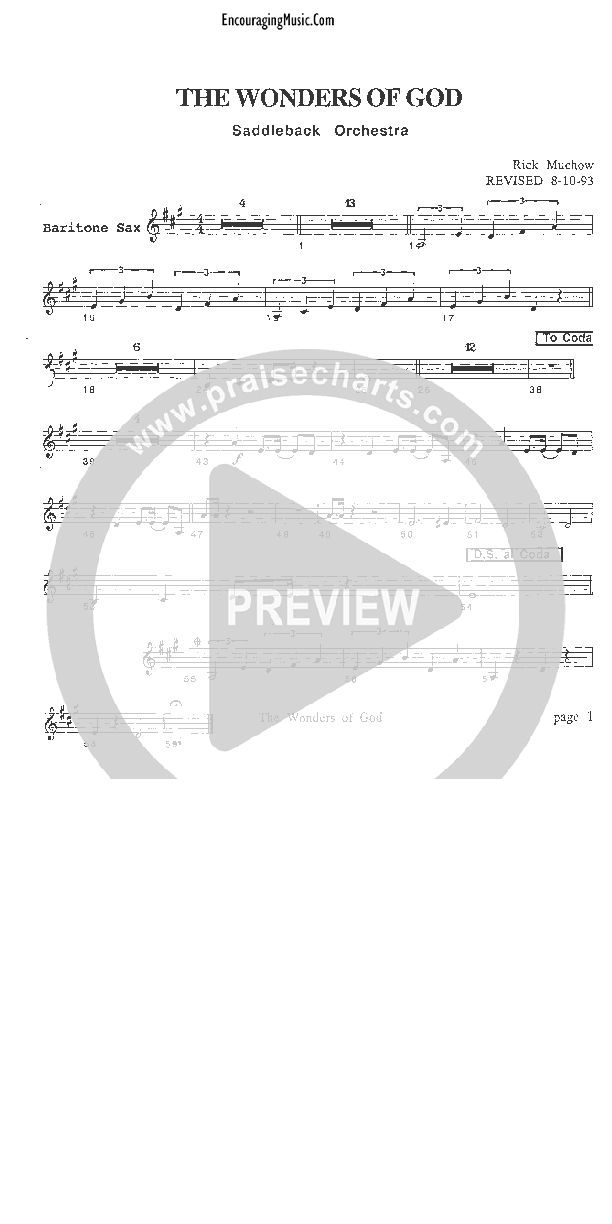 The Wonders of God Bari Sax (Rick Muchow)