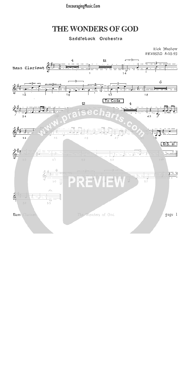 The Wonders of God Bass Clarinet (Rick Muchow)