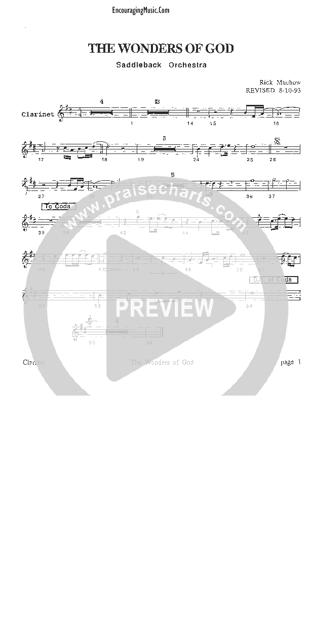 The Wonders of God Clarinet (Rick Muchow)