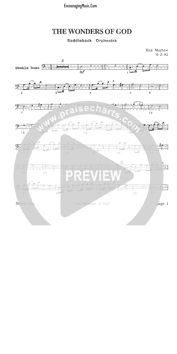 The Wonders of God Double Bass (Rick Muchow)