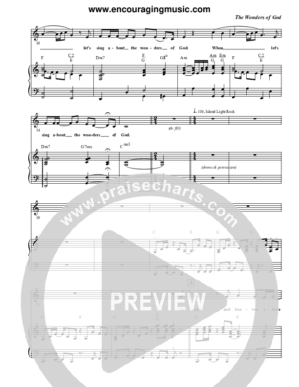 The Wonders of God Lead & Piano (Rick Muchow)