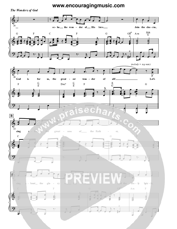 The Wonders of God Lead & Piano (Rick Muchow)