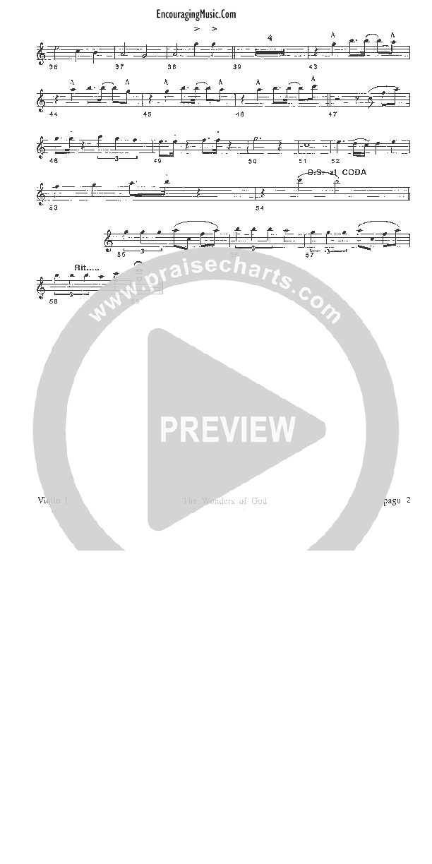 The Wonders of God Violin 1 (Rick Muchow)