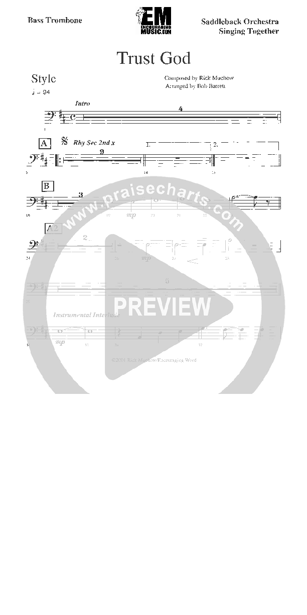 Trust God Bass Trombone (Rick Muchow)
