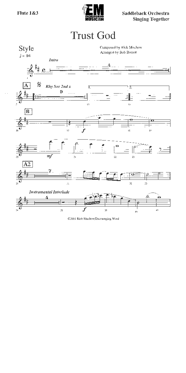 Trust God Flute 1/2/3 (Rick Muchow)