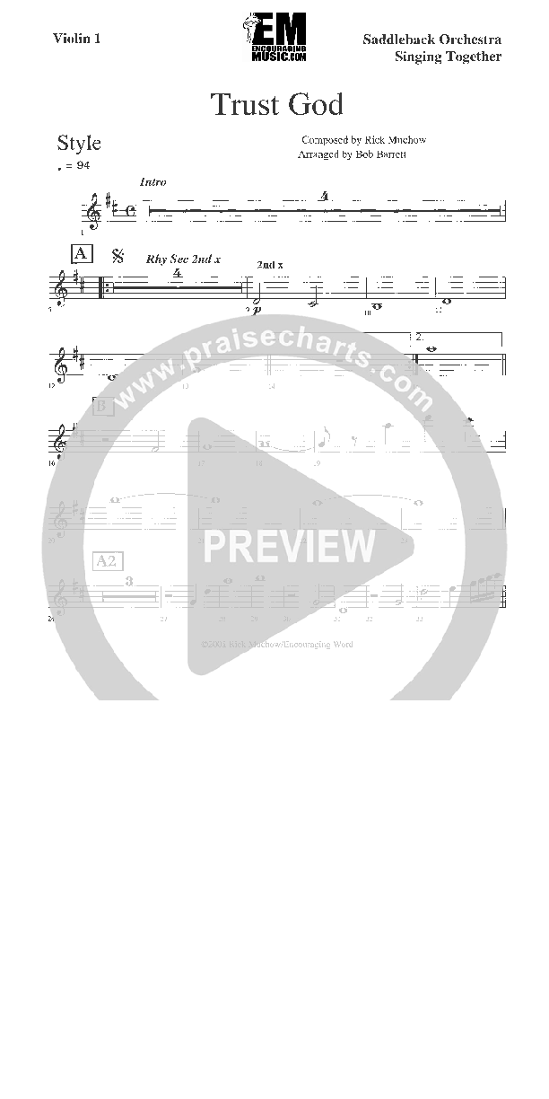 Trust God Violin 1 (Rick Muchow)
