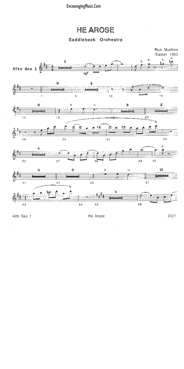 He Arose Alto Sax 1/2 (Rick Muchow)