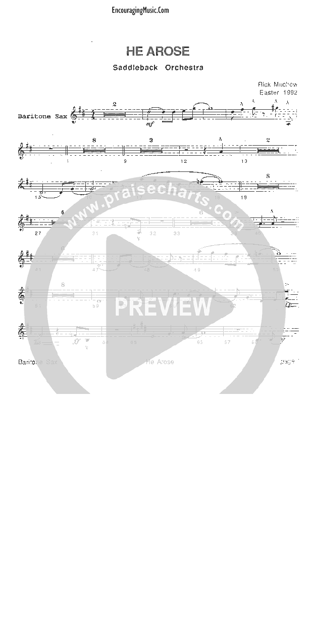 He Arose Bari Sax (Rick Muchow)