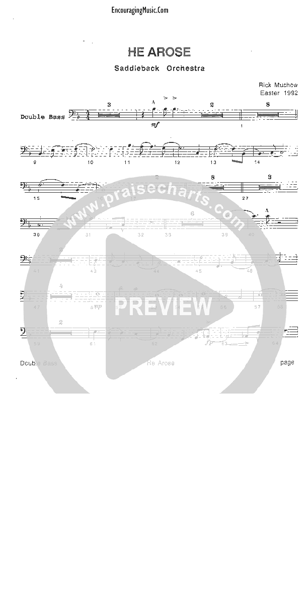 He Arose Double Bass (Rick Muchow)