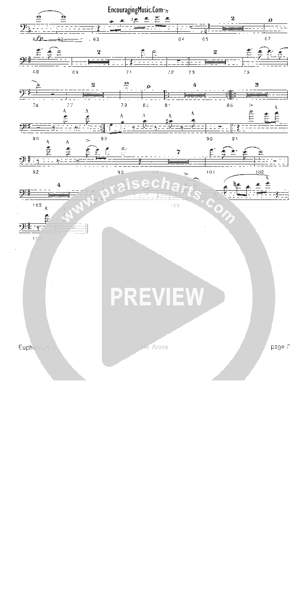 He Arose Euphonium (Rick Muchow)