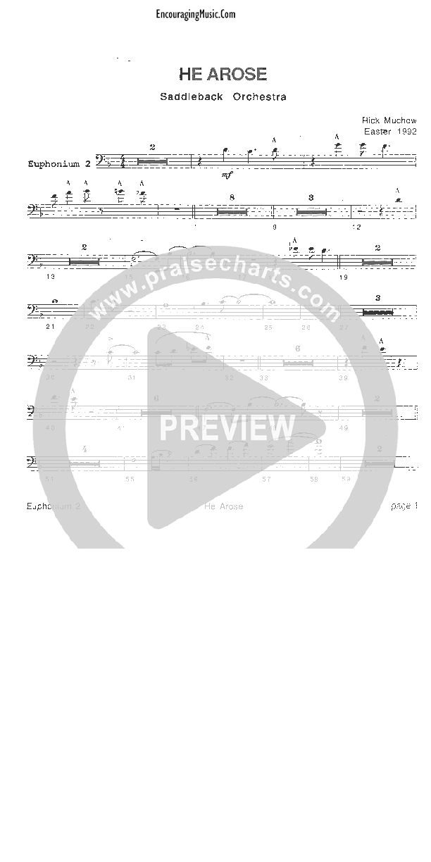 He Arose Euphonium (Rick Muchow)
