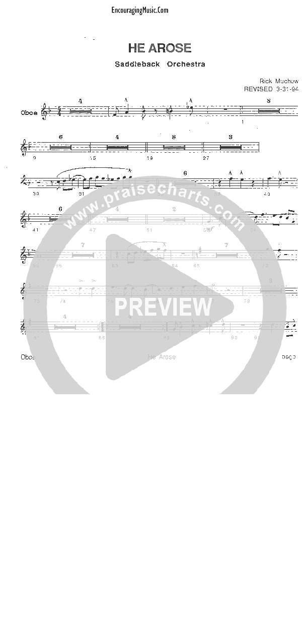 He Arose Oboe (Rick Muchow)