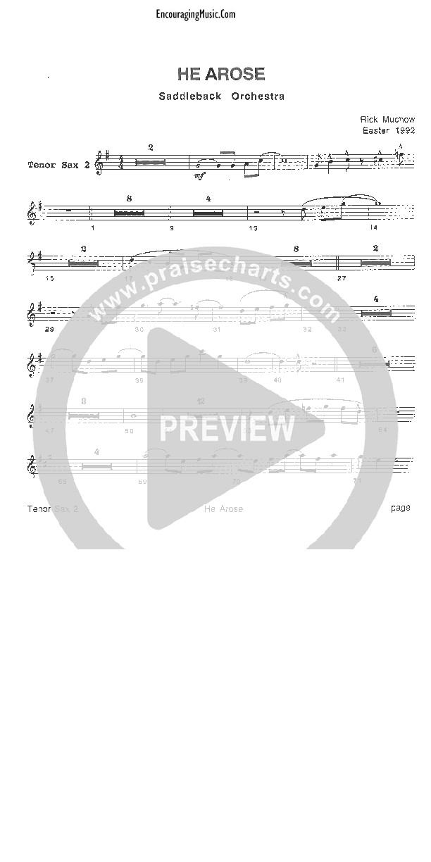 He Arose Tenor Sax 1/2 (Rick Muchow)
