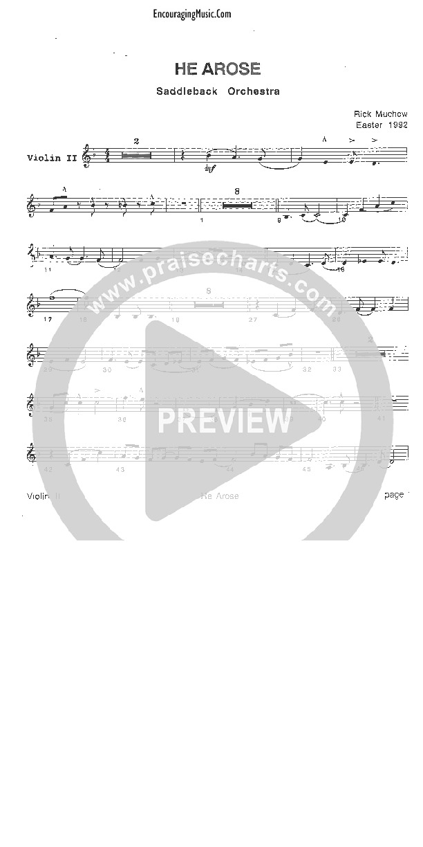 He Arose Violin 2 (Rick Muchow)