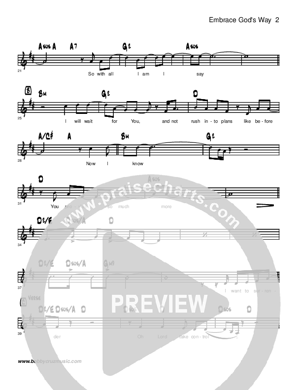 Embrace God's Way Lead Sheet (Brandon Muchow)