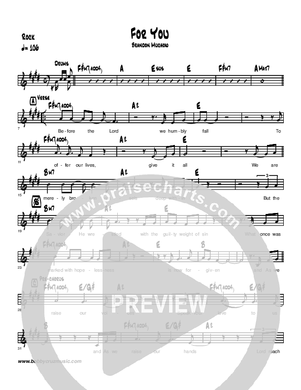 For You Lead Sheet (Brandon Muchow)