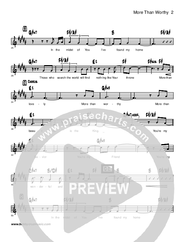 More Than Worthy Lead Sheet (Brandon Muchow)